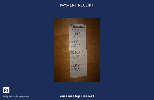 modello di ricevuta di pagamento Auto Zone in stile verificato